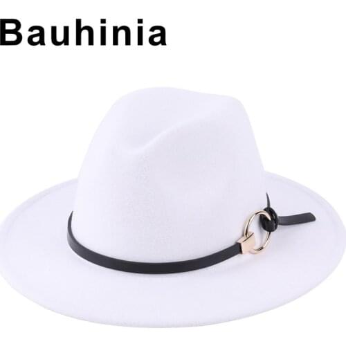 Bauhinia brand European and American fashion hoop accessories woolen top hat sunscreen, sunshade big eaves flat brim top hat