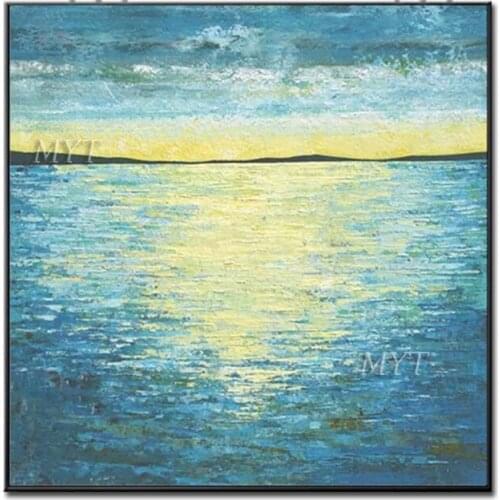 Free Shipping Wave Seaside Landscape Oil Painting Wall Art Home Decoration Canvas Painting Wall Pictures For Living Room