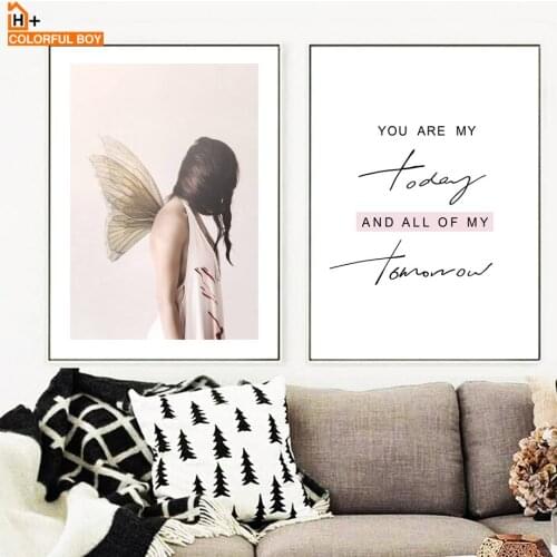 COLORFULBOY Fairy Girl Quotes Canvas Art Wall Painting Posters And Prints Wall Art Pictures For Living Room Girl Decor