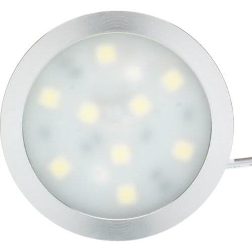 Dimmable Round White Led Puck Light 12VDC 9leds 5050SMD Super Slim And Bright For Cabinet Down Lighting 1pcs/lot