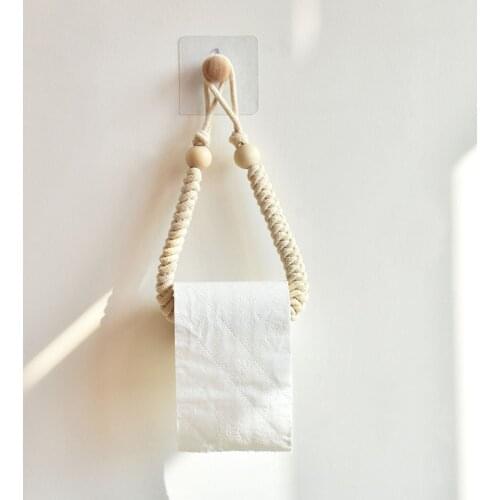 Nail-free Sticker Towel Rack Bathroom Wooden Hook Paper Towel Rack Bathroom Toilet Accessories Set Paper Holder Bracket