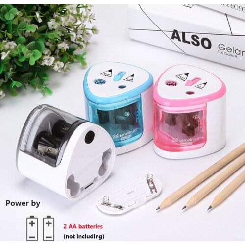 Electric Auto Pencil Sharpener Double Hole Touch Switch Pen Sharpener For 6-12mm Pencil and Color Pencil School Home Stationery