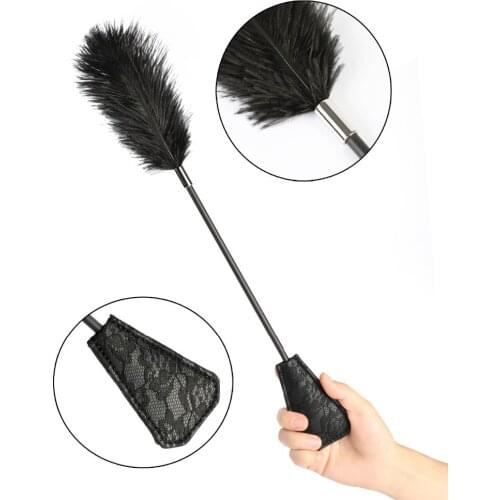Sexy Whip Flirt Toys Black Feather Whip For Women Men Adult Game Flogger Sex Products Fetish Slave Spanking Bondage Toy Sex Toys