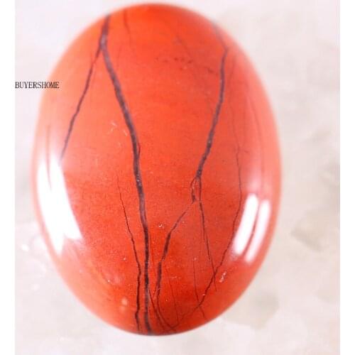 CAB Cabochon 22x30MM Oval Natural Stone Bead For Making Necklace Bracelet Earrings Red Jaspe 1Pair K517