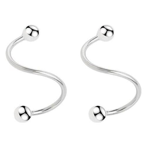 KOFSAC New 925 Sterling Silver Earrings For Women Party Jewelry Trendy Spiral Wave Stud Earring Girl Valentines Day Accessories