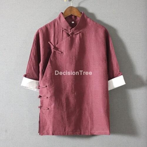 2021 men wushu kung fu jiu jitsu t shirt taiji top tees chinese kung fu cotton linen wushu blouse tai chi kung fu clothes