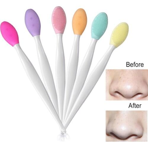 5pc Soft Handheld Silicone Face Care Clean Brush Exfoliator Blackhead Removal Facial Cleansing Massager Brush Makeup Tools