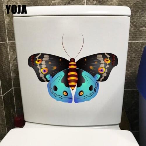 YOJA 22.7X17.7CM Cartoon Butterfly Art Home Decor Wall Sticker Fashion Bathroom Toilet Seat Decals T1-2186