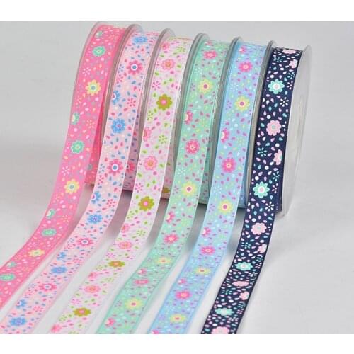 New 25mm 5Yards Heat transfer printing ribbon Sunflower series DIY Hair Ornaments bow sewing