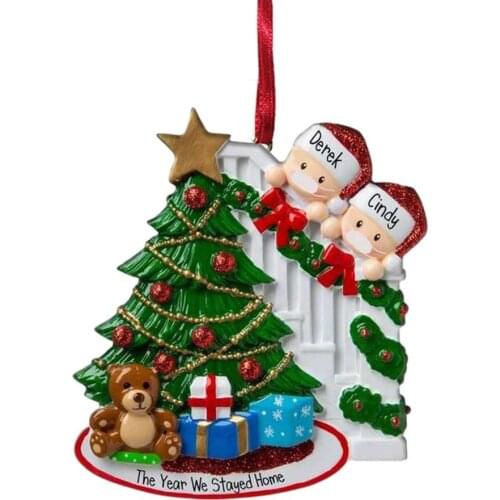 Personalized Family Of 7 Christmas Tree Ornaments DIY Name Blessing Christmas Tree Ornament With Pen 2021 New Year Gift