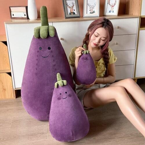 Kawaii Eggplant Plush Toys Cute Plant Plushie Pillow Funny Doll for Girl Friend Creative Food Cushion for Kids Christmas Gift