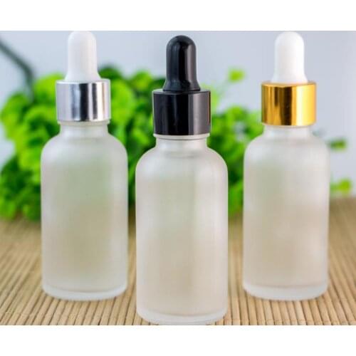 Empty Frosted Clear 30ml Glass Bottle Dropper With Gold Silver Black Lids And Eye Dropper For Essential Oil 30ml SN3107