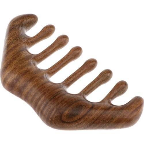 Wide Tooth Hair Comb - Natural Detangling Wooden Hair Beard Pocket Comb - No Static Sandalwood Comb For Women And Men