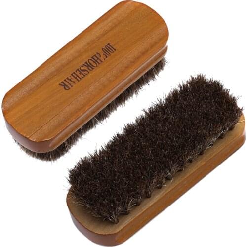 Horsehair Shoe Brush Polish Natural Leather Real Horse Hair Polishing Tool Bootpolish Cleaning Brush For Suede Nubuck Boot
