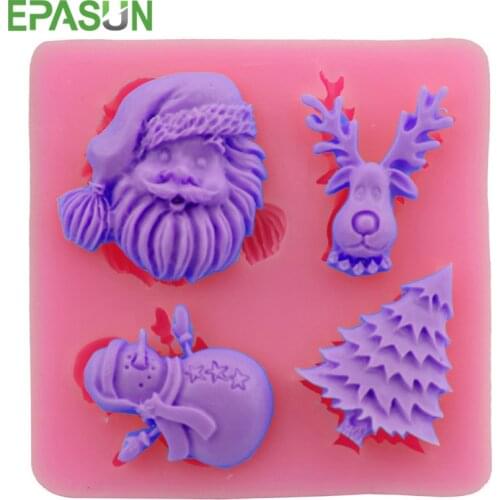 Christmas Santa Claus Silicone Soap Mold DIY Moule Savon Form Fondant Soap Moulds Chocolate Silicon Cake Decorating Handmade