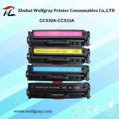 Compatible 304A toner cartridge for HP CC530A 530A 531A 532A CC533A for printer CP2025dn/CP2025x;CM2320fxi/CM2320n/CM2320nf