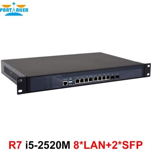 Partaker R7 1U Rackmount Firewall Network Security Appliance Intel Core i5 2520M with 8*Intel I-211 Gigabit ethernet ports 2 SFP