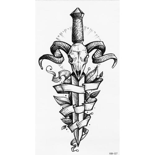 1Pcs Dagger Temporary Tattoos Waterproof Sexy Women Body Art Color Fake Tattoo On Shoulder Arm