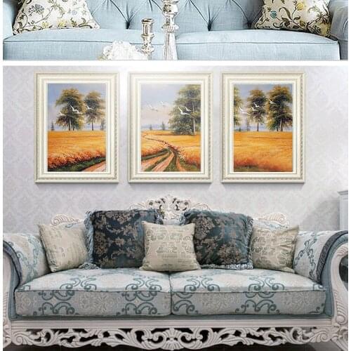 European-Style Fields of Gold Golden Mile Rural Scenery Living Room Decorative Painting painting pictures wall art canvas