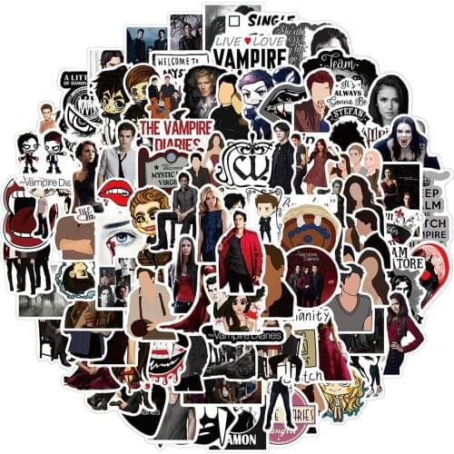 10/30/50/100pcs The Vampire Diaries TV Show Stickers Decal DIY Laptop Luggage Skateboard Guitar Notebook Phone Sticker Kids Toys