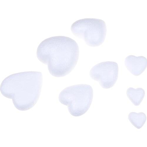10pcs 3.5-10cm Polystyrene Styrofoam Foam Ball White Craft Heart-shaped For DIY Christmas Party Decoration Supplies Gifts