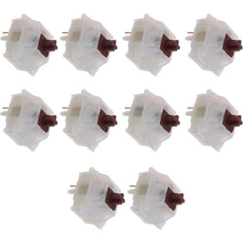 10Pcs Gateron Switche 5Pin Milky Brown Switch Mechanical Keyboard Gateron MX Transparent Case fit GK61 GK64 GH60