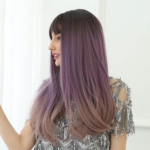 24'' Beauty Charming Long Straight Synthetic Hair Wig Women Girls Full Wig