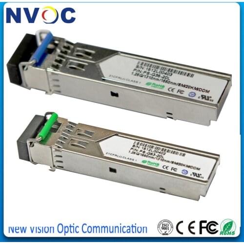 5 pairs/lot 1.25G BIDI 20km 1310/1550nm,LC,Compatatible with Standard Code,Fiber Optic SFP Module,WDM LC SFP Transceiver