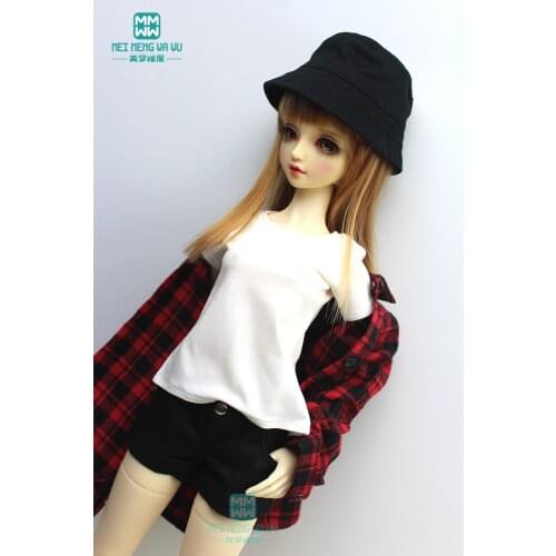BJD doll clothes for 58--60cm 1/3 BJD DD SD Toys Spherical joint doll Casual red plaid shirt sleeve t-shirt