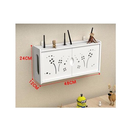 Long big Wireless router storage box living room socket wifi decoration punch-free wall-mounted TV set-top box rack