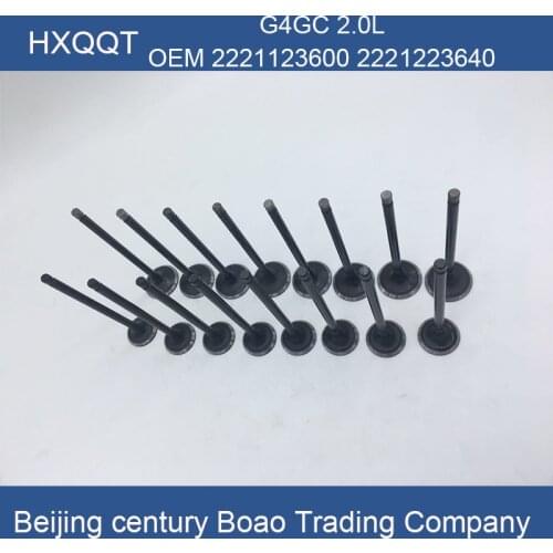 For hyundai for kia G4GC 2.0L Engine Intake Valve EXHAUST VALVE 1set OEM 2221123600 2221223640