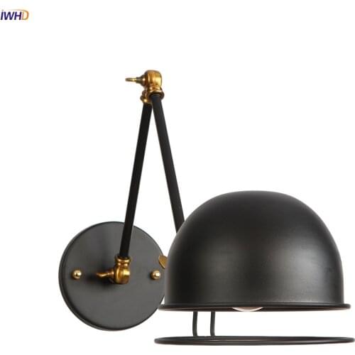 IWHD Wandlamp Loft Industrial Retro Wall Lights For Home Lighting Bedroom Stair Swing Long Arm Wall Lamp Vintage Sconce LED
