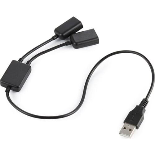 CYSM Black USB 2.0 Dual Ports Hub Cable Bus power For Laptop Mac book Notebook PC & Mouse & Flash Disk