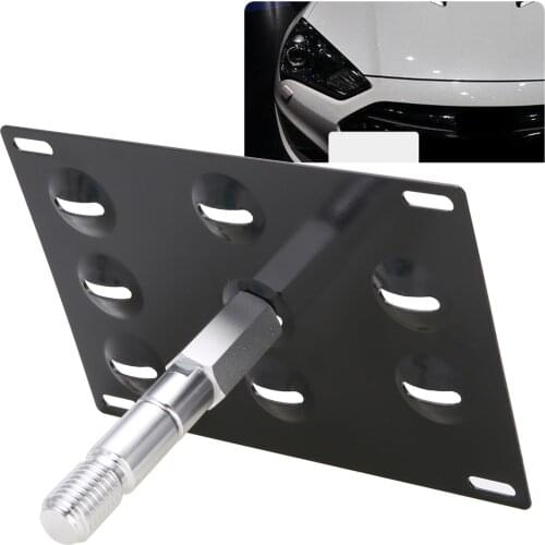For Hyundai Genesis Coupe 2010-up Black Matte Car License Plate Mounting Bracket Front Bumper Tow Hook Holder