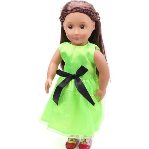 Doll clothes Fluorescent green dress toy accessories fit 18 inch Girl dolls and 43 cm baby doll c106