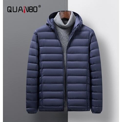 Mens Business Casual Lightweight Water-Resistant Packable Puffer Jacket 2021 Men Fashion Hooded Warm Autumn Winter Coats