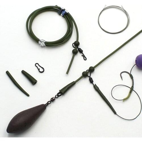 3Set=22PCS Carp Fishing Accessories Set Helicopter Rig Tubing Sleeves Tail Rubber Chod Rig Bead Chod Rig Roling Swivel Clips Kit