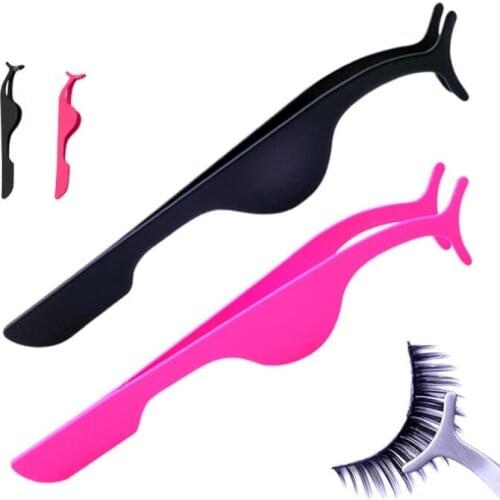Wholesale False Eyelash Tweezers Eye Lash Applicator Eyelash Extension Curler Nipper Auxiliary Clip Clamp Makeup Forceps Tool