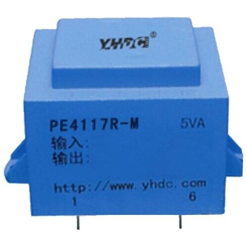 PE4117R-M Power 5VA input 110V Output 18V 50-60Hz Vaccum Epoxy Encapsulated PCB Welding Isolation Transformer