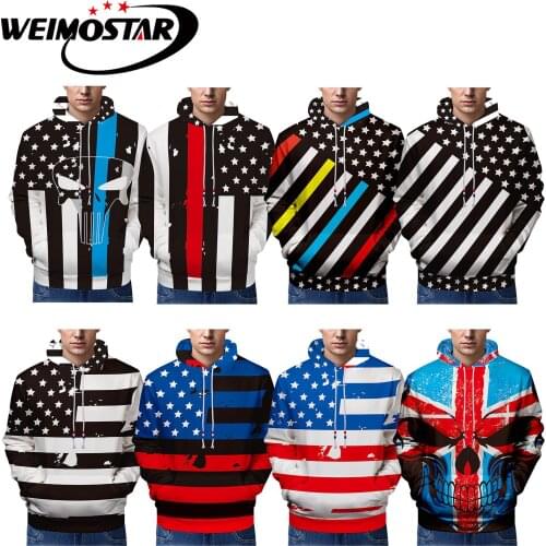 Weimostar Winter Hip Hop Street Wear Sweatshirts Men USA flags Skateboard Hoodies Autumn Cool Hooded Pullover Dropship Leisure