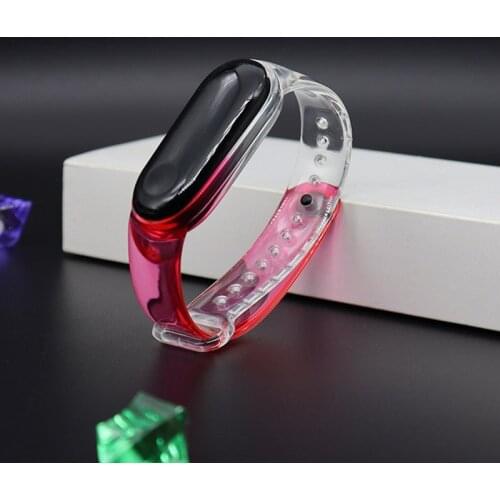 Strap for Xiaomi Mi Band 3 4 Universal Strap High-quality Transparent Tpu Silicone Strap Waterproof Suitable for Mi Band 5