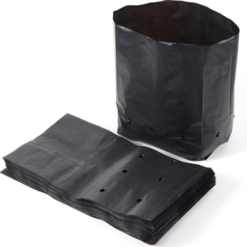 Thicken Plant Grow Bags Seedling Pots Eco-Friendly Garden With Breathable Holes Black Planting Bags PE Nursery Bags 20 Pcs