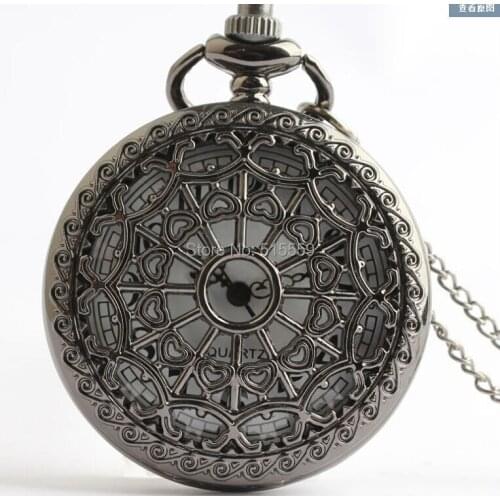 Vintage Spider Web Pocket watch with Chain Necklace Pendant Steampunk Watches Antique Necklace Christmas Hot Sale