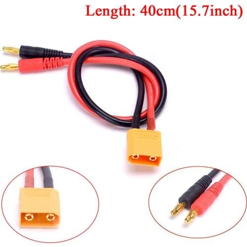 XT90 To 4mm Banana Plugs Battery Charge Cable Lipo Charger Lead 40cm 12AWG/14AWG for imax B6