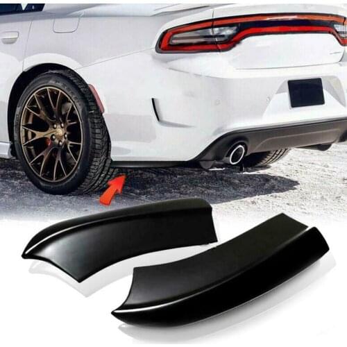 2pcs Black Car Rear Bumper Protector Rear Lip Wrap Angle Fit For Dodge Charger SRT-Style 2015-2019
