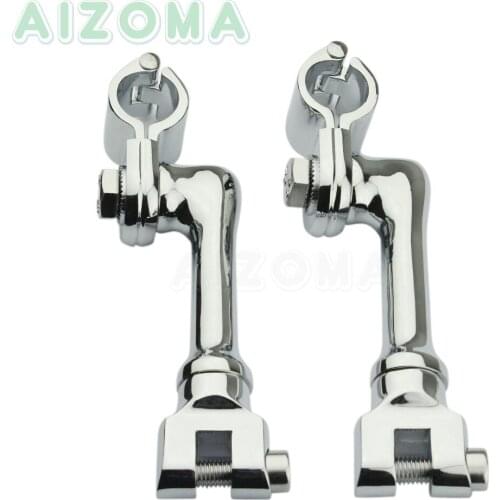 25/32/38mm Adjustable Bowleg Engine Guard Foot Peg Clamps 1" & 1 1/4'' & 1 1/2" Offset Footpeg Mount For Harley Cafe Racer