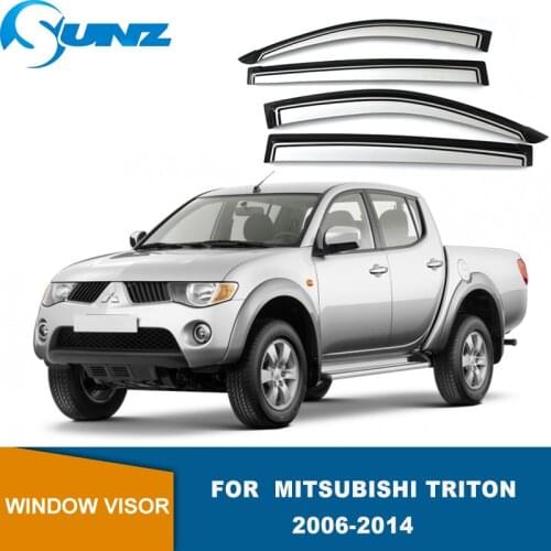 Weathershields For Mitsubishi L200 Triton ML MN 2006 2007 2008 2009 2010 2011 2012 2013 2014 Clear Window Visors Door Visor SUNZ