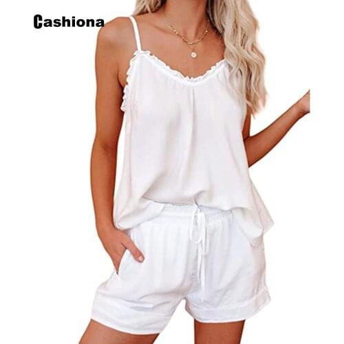 2021 New Patchwork Lace Tracksuit Womens Sleeveless Tops And Shorts Set Casual Two Piece Outfits Short Sleeve Women 2Pcs sets