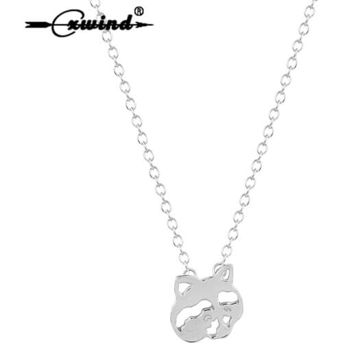 Cxwind Raccoon Charm Necklace Pendant Cute Animal Panda Shape Necklaces for women Bohemia Style Accessories Necklace Collares