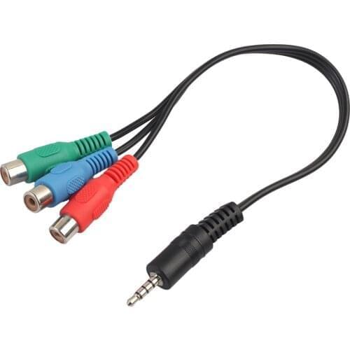 1PC Adapter Cable 3.5mm AUX To RCA Component Green Blue Red YPbPr RCA Adapter Cable High Quality Dropshipping Wholesale Hot Sale